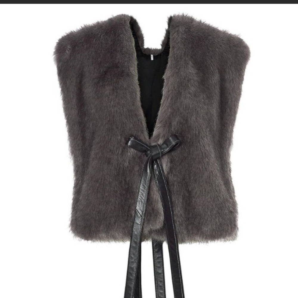 helmut lang faux fur vest
